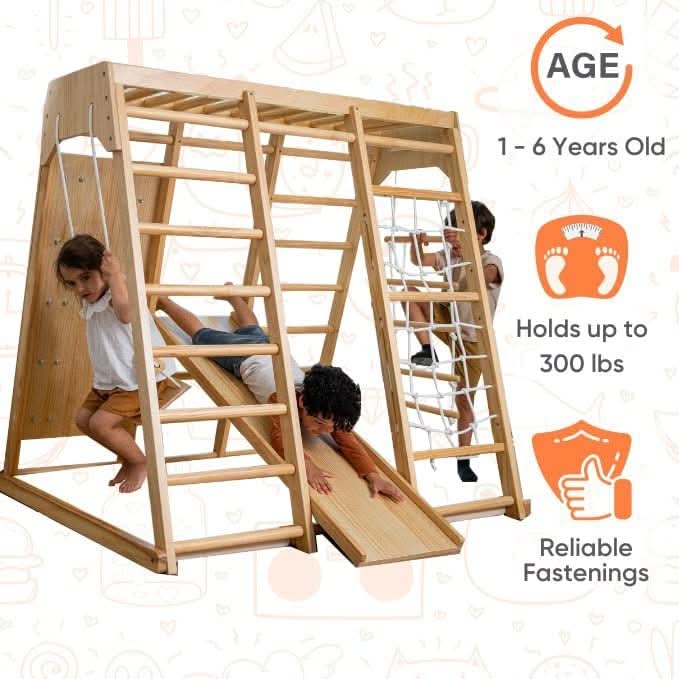 Magnolia - Ensemble de jeu 7-en-1 en bois véritable