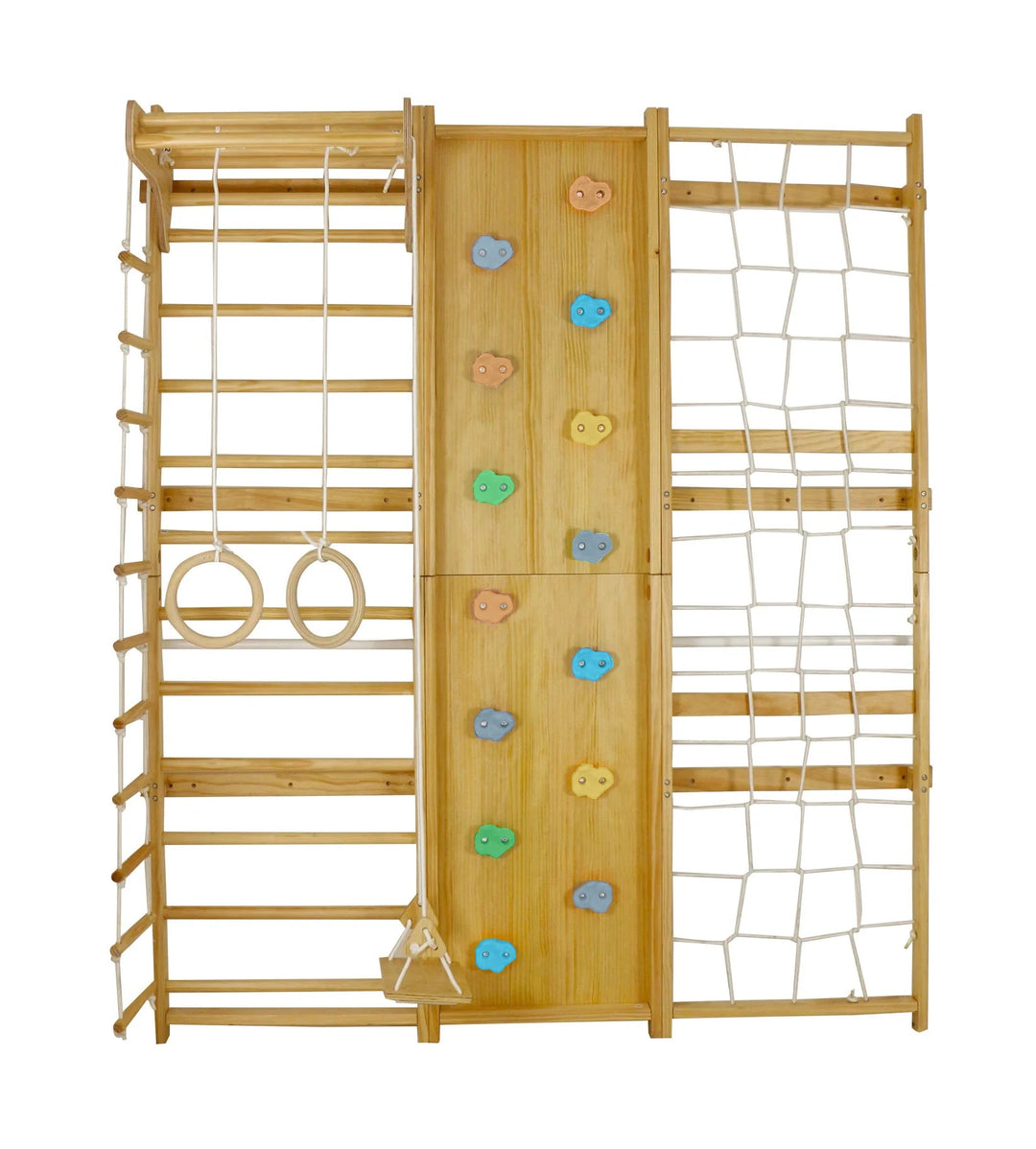 Walnut 9-in-1 Swedish Ladder Wall Gym | Indoor Wooden Climber & Activity Set for Kids